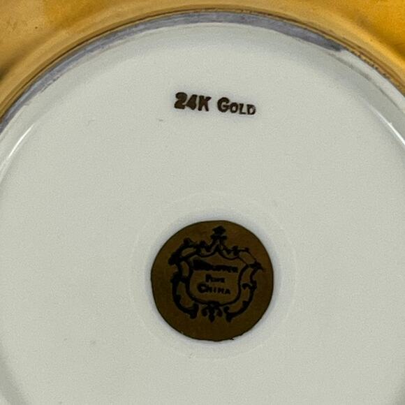 Stouffer Fine China 24K Gold Floral Embossed Saucer Plate 4.5" Vintage Ornate - Picture 4 of 6
